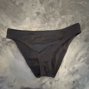 Shade & Shore Black Ribbed Bikini Bottoms